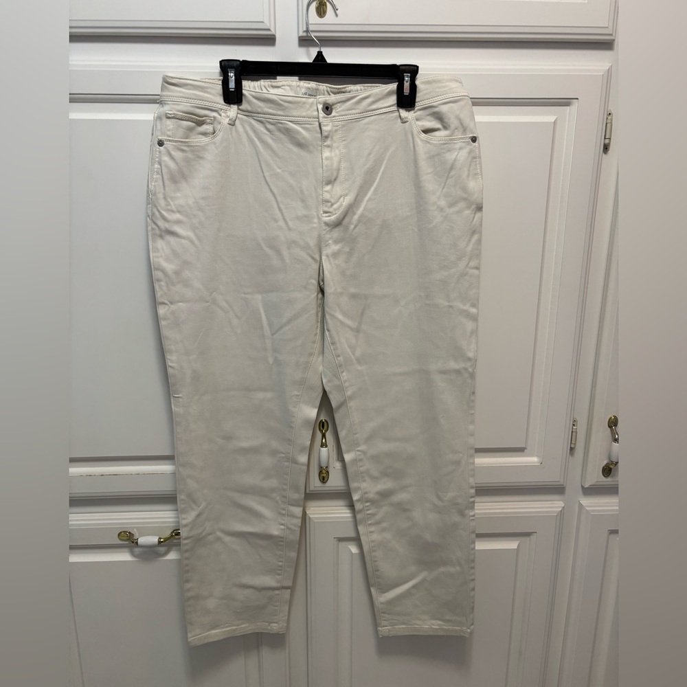 J.Jill Authentic Fit Slim Ankle Ivory/Off White Jeans Women’s Size 18